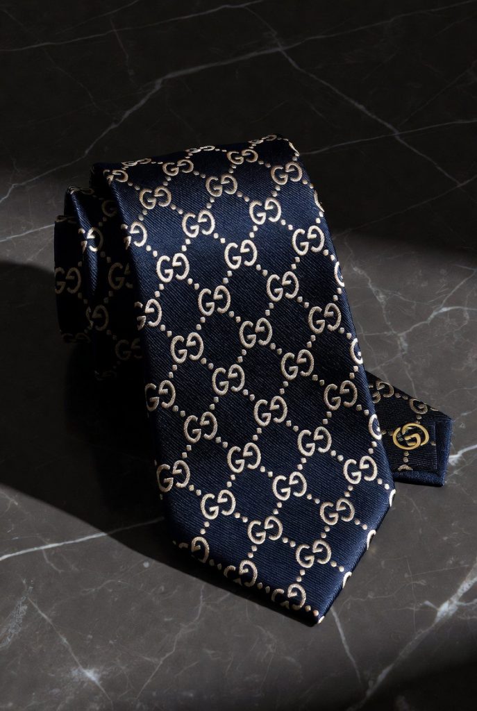 Gucci Luxury Silk Tie – Navy GG Monogram