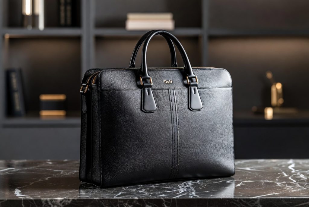 Dulce & Gabbana Luxury Leather Briefcase – Black Italian Leather