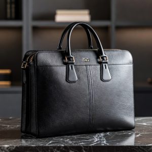 Dulce & Gabbana Luxury Leather Briefcase – Black Italian Leather