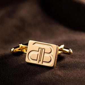 Balenciaga Gold Cufflinks – Luxury Statement Accessory