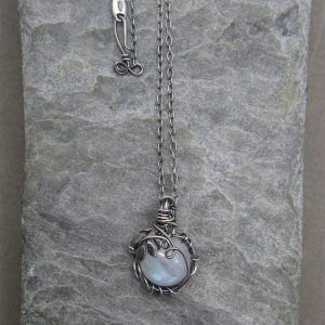 Moonstone Opal Gemstone Necklace – Stylish Pendant Accessory for Women