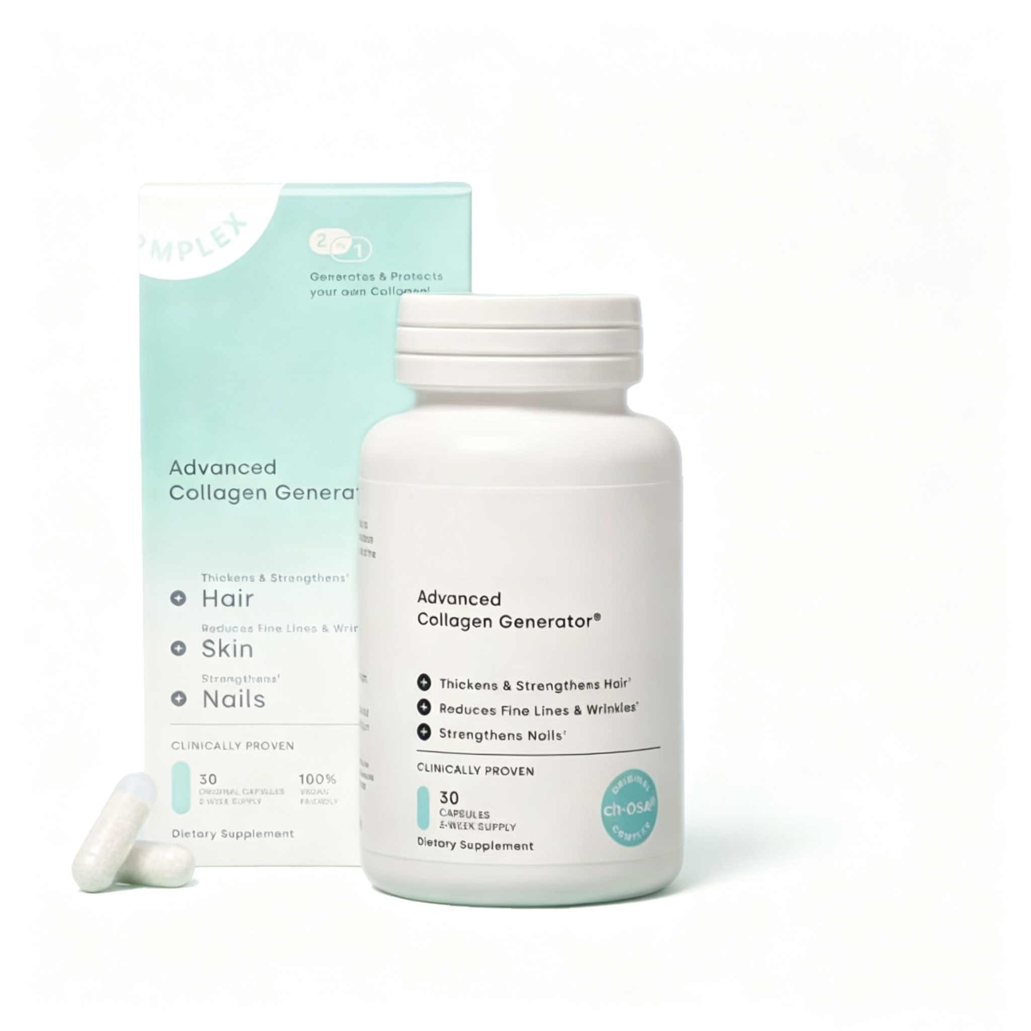 Collagen Supplement Capsules – 120 Capsules | Beauty & Wellness Support Formula