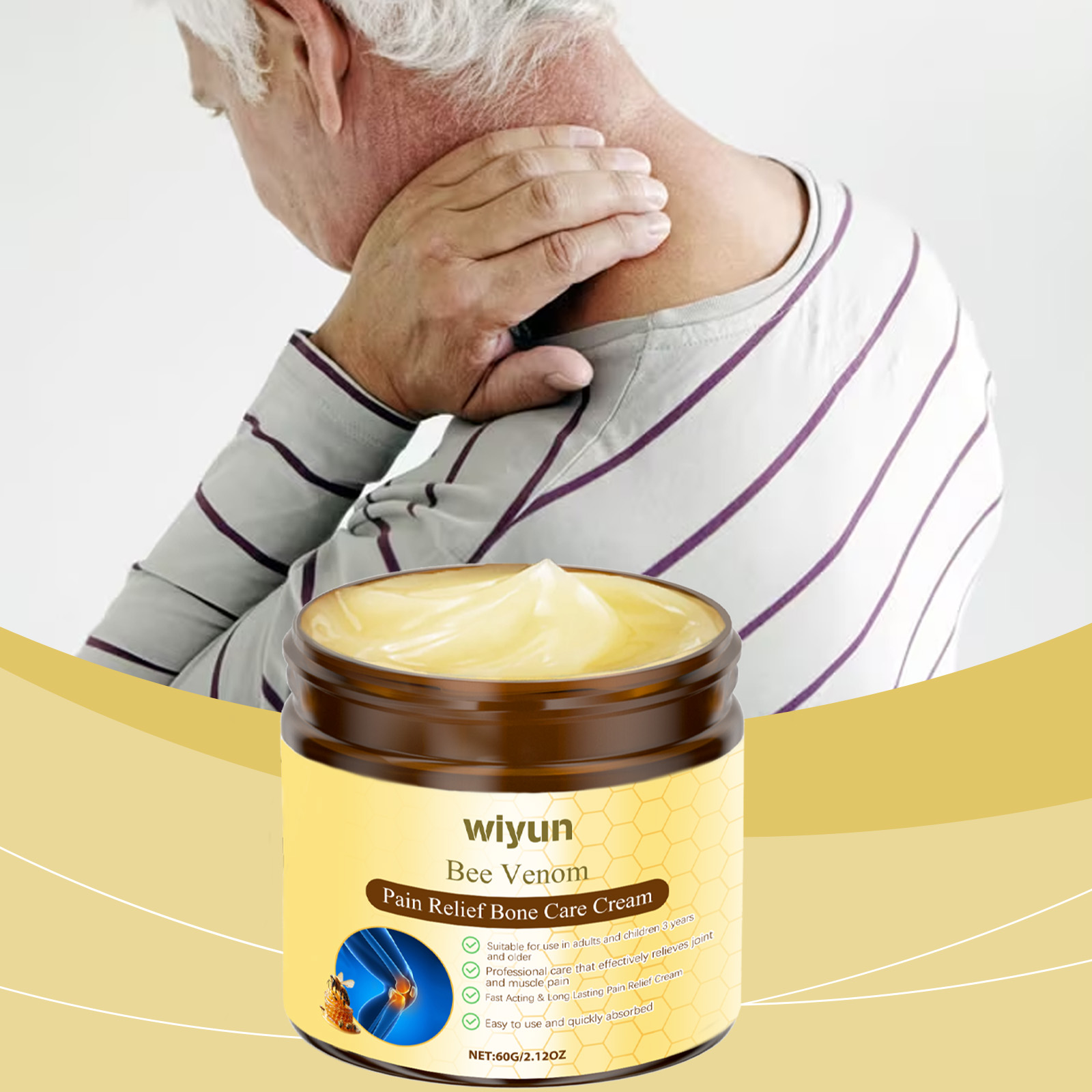 Wiyun Bee Venom Body Massage Cream – Gentle Daily Care for Knees, Wrists & Joints - Image 2