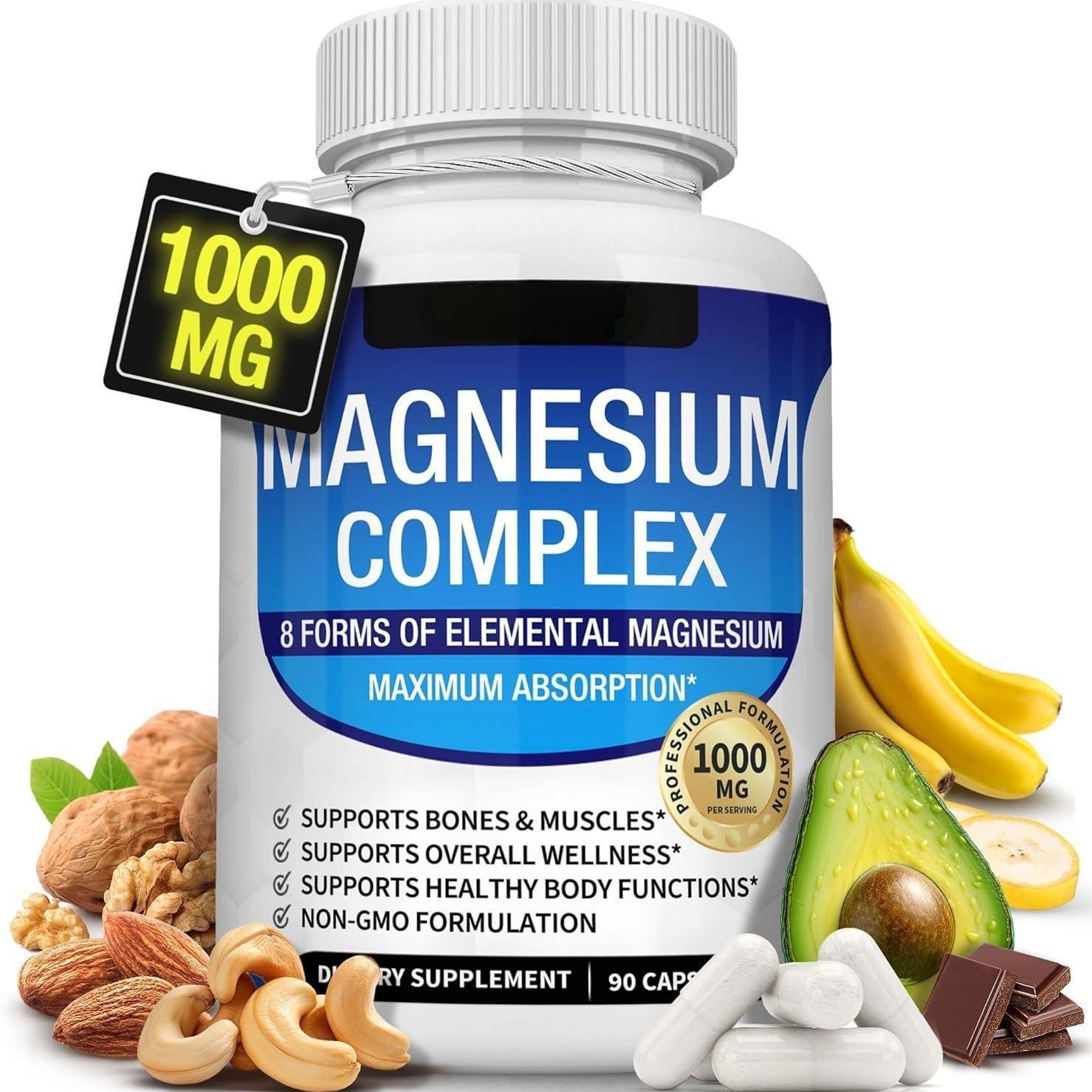 Premium Magnesium Glycinate Capsules – 90 Capsules for Daily Wellness