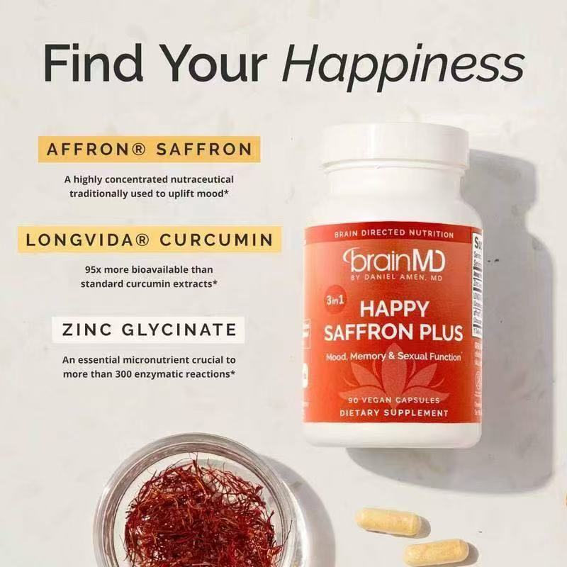 HAPPY SAFFRON PLUS Natural Saffron Extract Capsules – Premium Dietary Supplement - Image 3